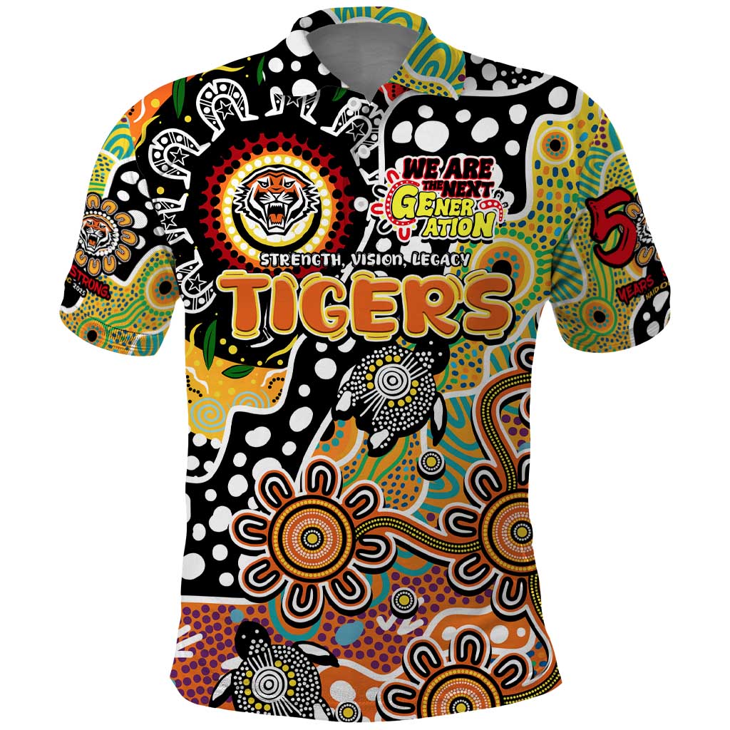 Personalised Tigers NRL Celebrating 50 Years of Naidoc Polo Shirt NAIDOC Week 2025 Aboriginal