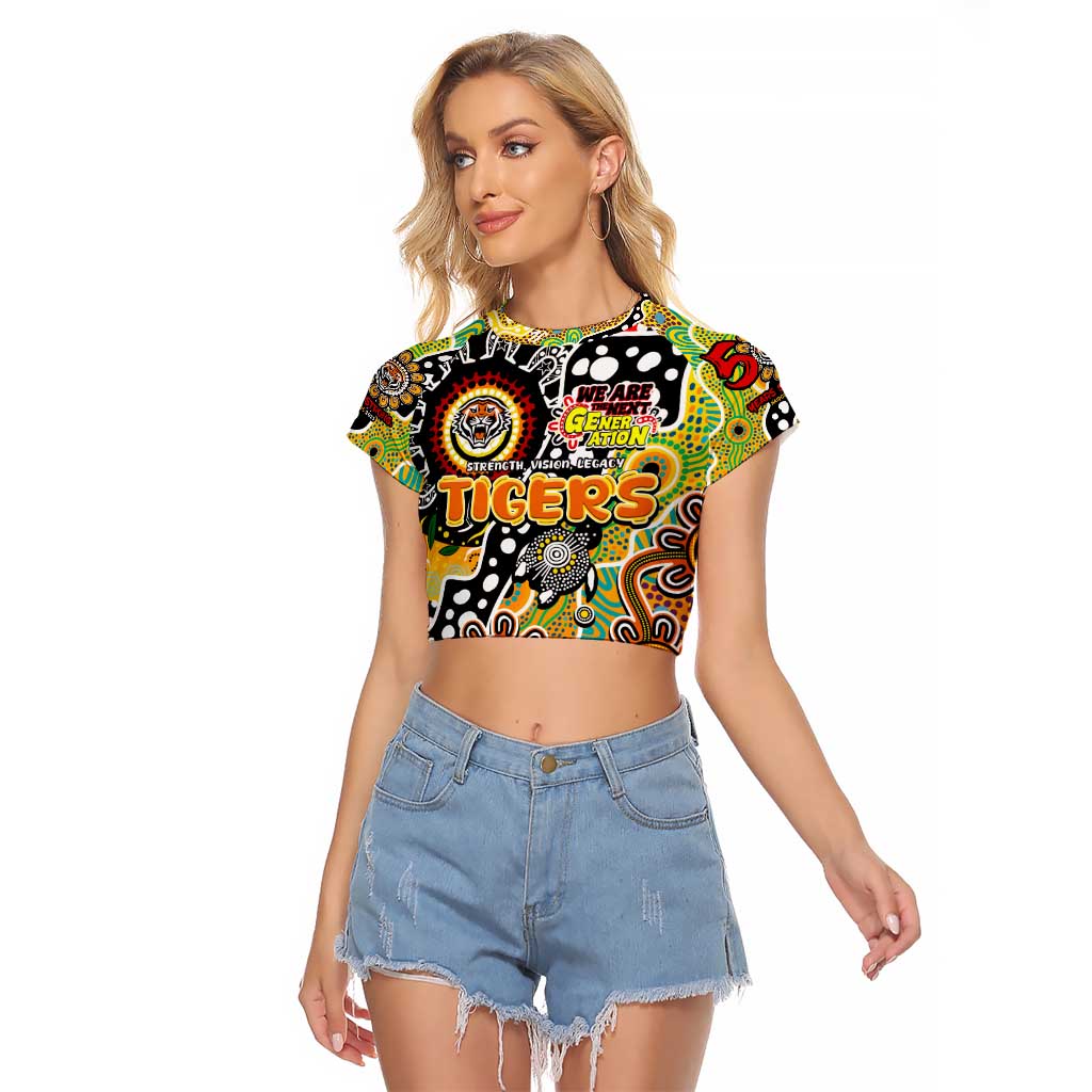 Personalised Tigers NRL Celebrating 50 Years of Naidoc Raglan Cropped T Shirt NAIDOC Week 2025 Aboriginal