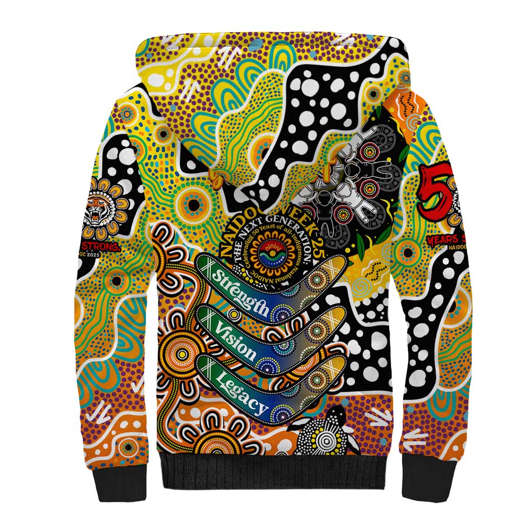 Personalised Tigers NRL Celebrating 50 Years of Naidoc Sherpa Hoodie NAIDOC Week 2025 Aboriginal