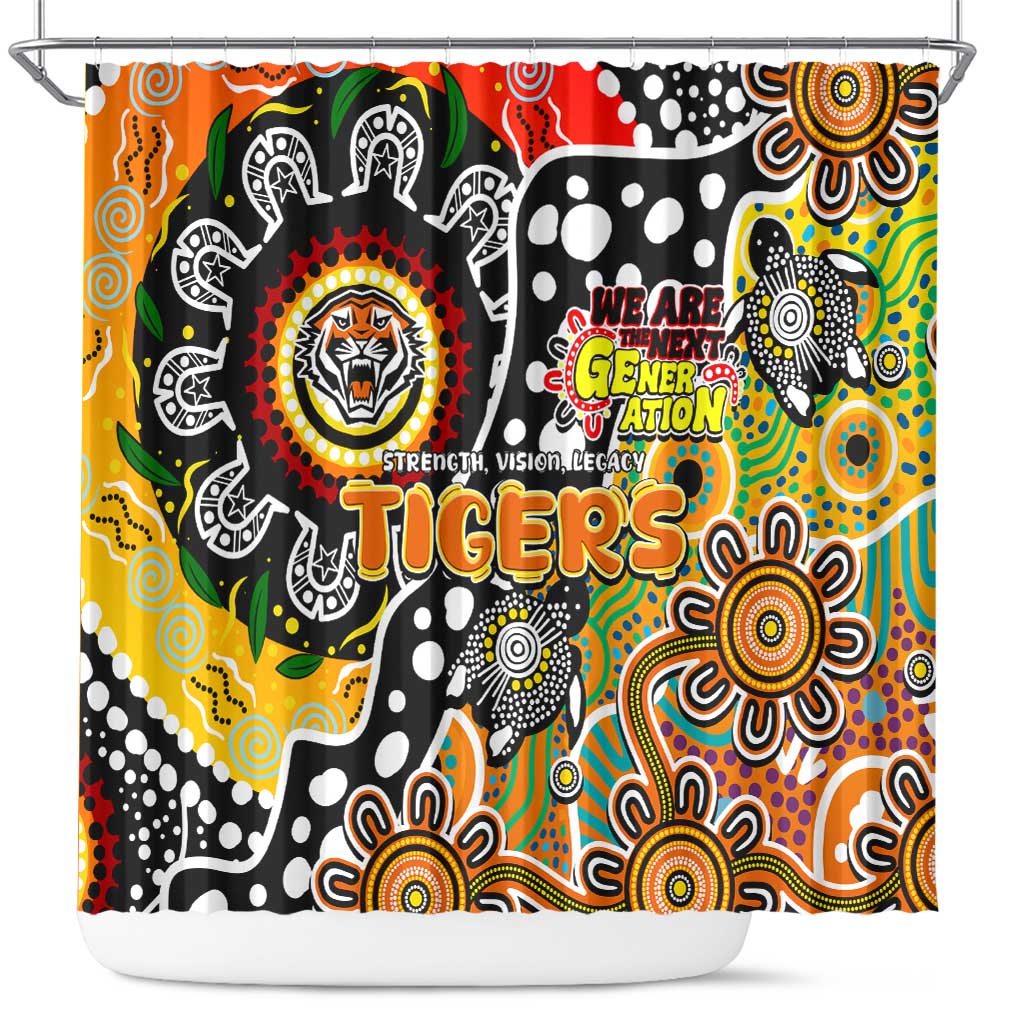 Tigers NRL Celebrating 50 Years of Naidoc Shower Curtain NAIDOC Week 2025 Aboriginal