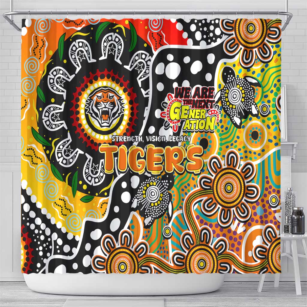 Tigers NRL Celebrating 50 Years of Naidoc Shower Curtain NAIDOC Week 2025 Aboriginal