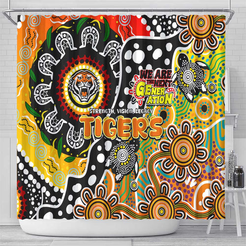 Tigers NRL Celebrating 50 Years of Naidoc Shower Curtain NAIDOC Week 2025 Aboriginal