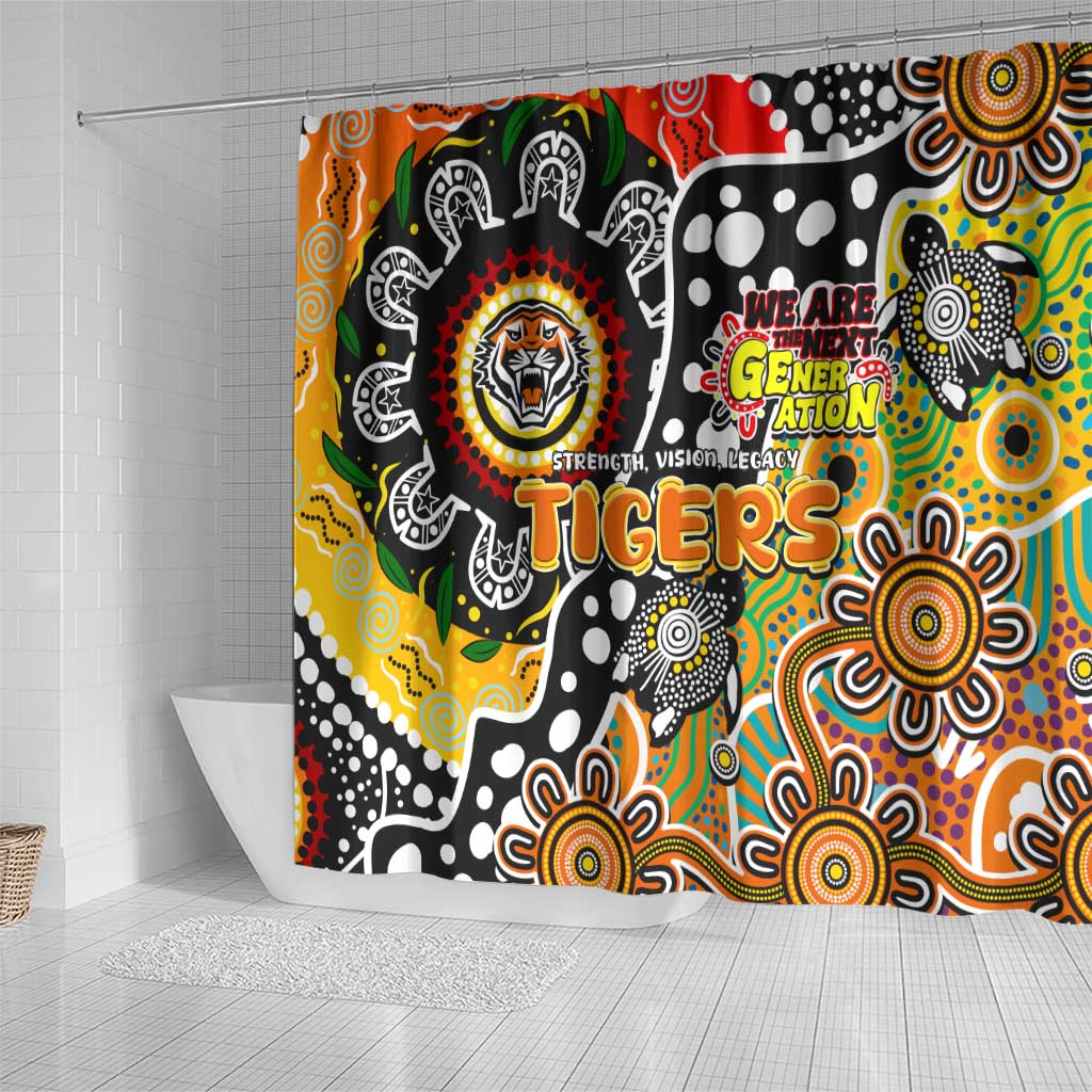 Tigers NRL Celebrating 50 Years of Naidoc Shower Curtain NAIDOC Week 2025 Aboriginal