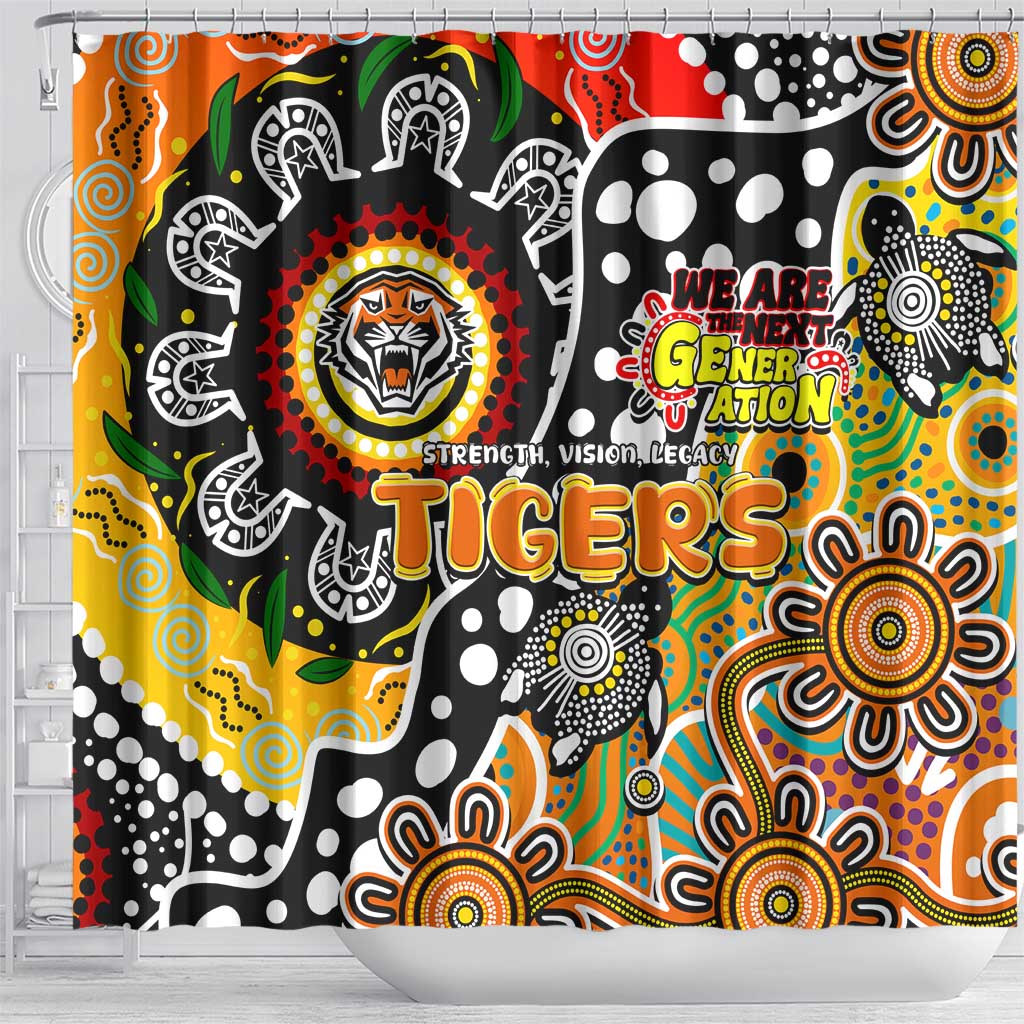 Tigers NRL Celebrating 50 Years of Naidoc Shower Curtain NAIDOC Week 2025 Aboriginal