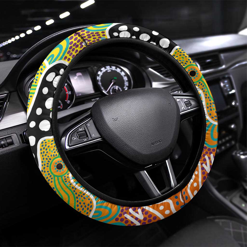 Tigers NRL Celebrating 50 Years of Naidoc Steering Wheel Cover NAIDOC Week 2025 Aboriginal