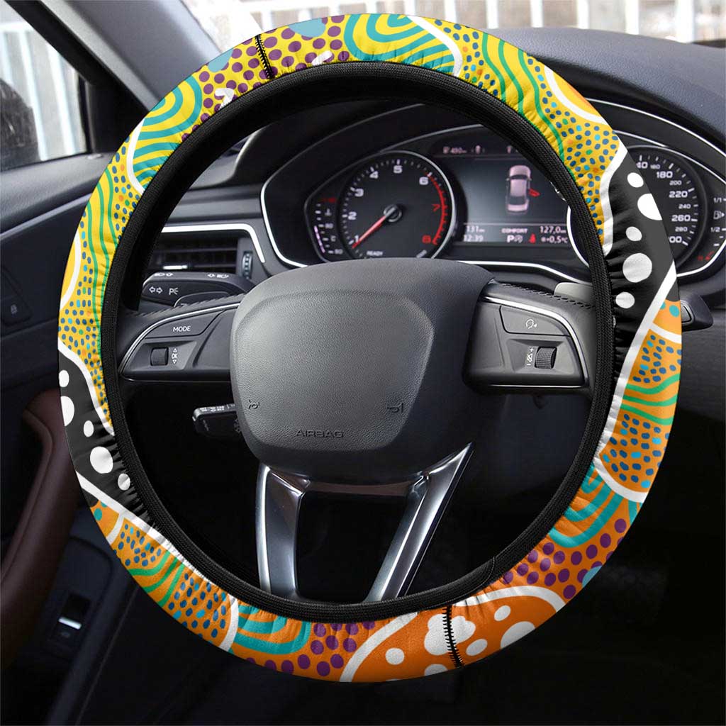 Tigers NRL Celebrating 50 Years of Naidoc Steering Wheel Cover NAIDOC Week 2025 Aboriginal