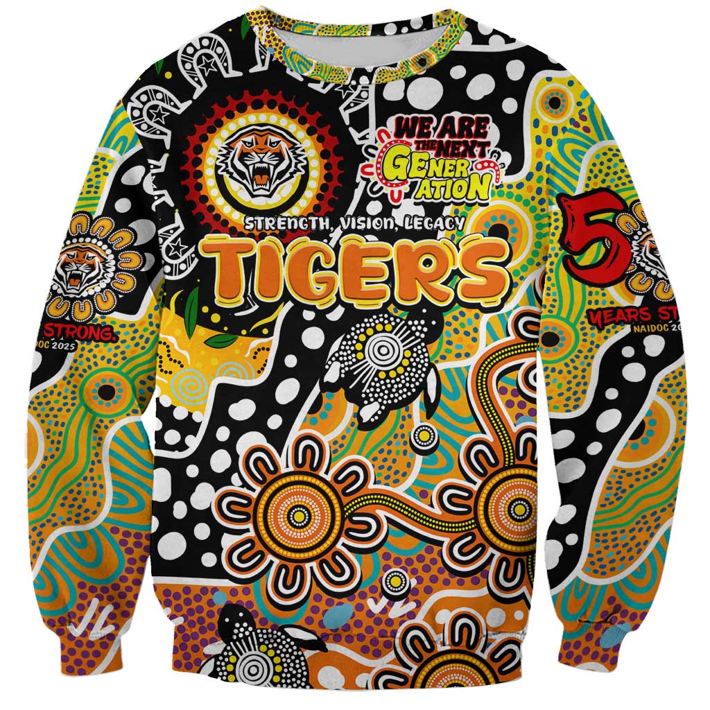Personalised Tigers NRL Celebrating 50 Years of Naidoc Sweatshirt NAIDOC Week 2025 Aboriginal