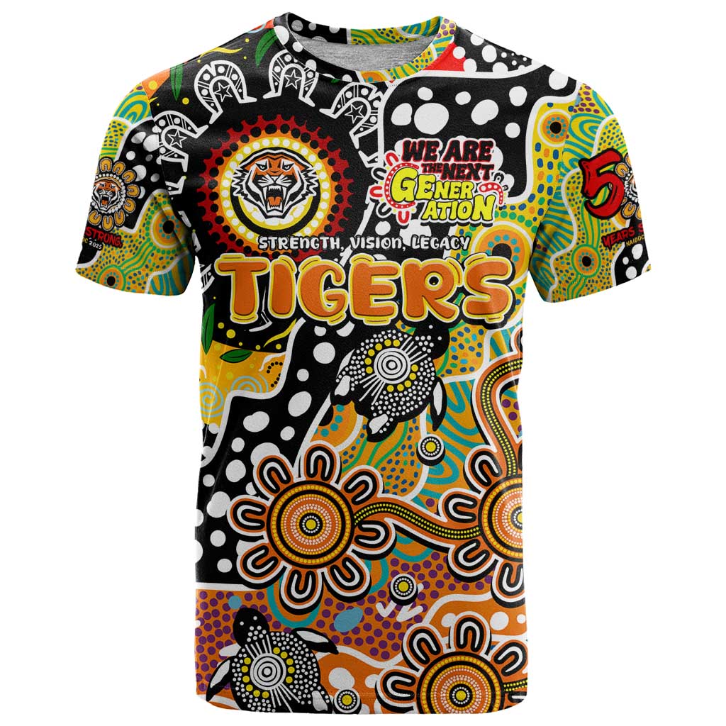 Personalised Tigers NRL Celebrating 50 Years of Naidoc T Shirt NAIDOC Week 2025 Aboriginal