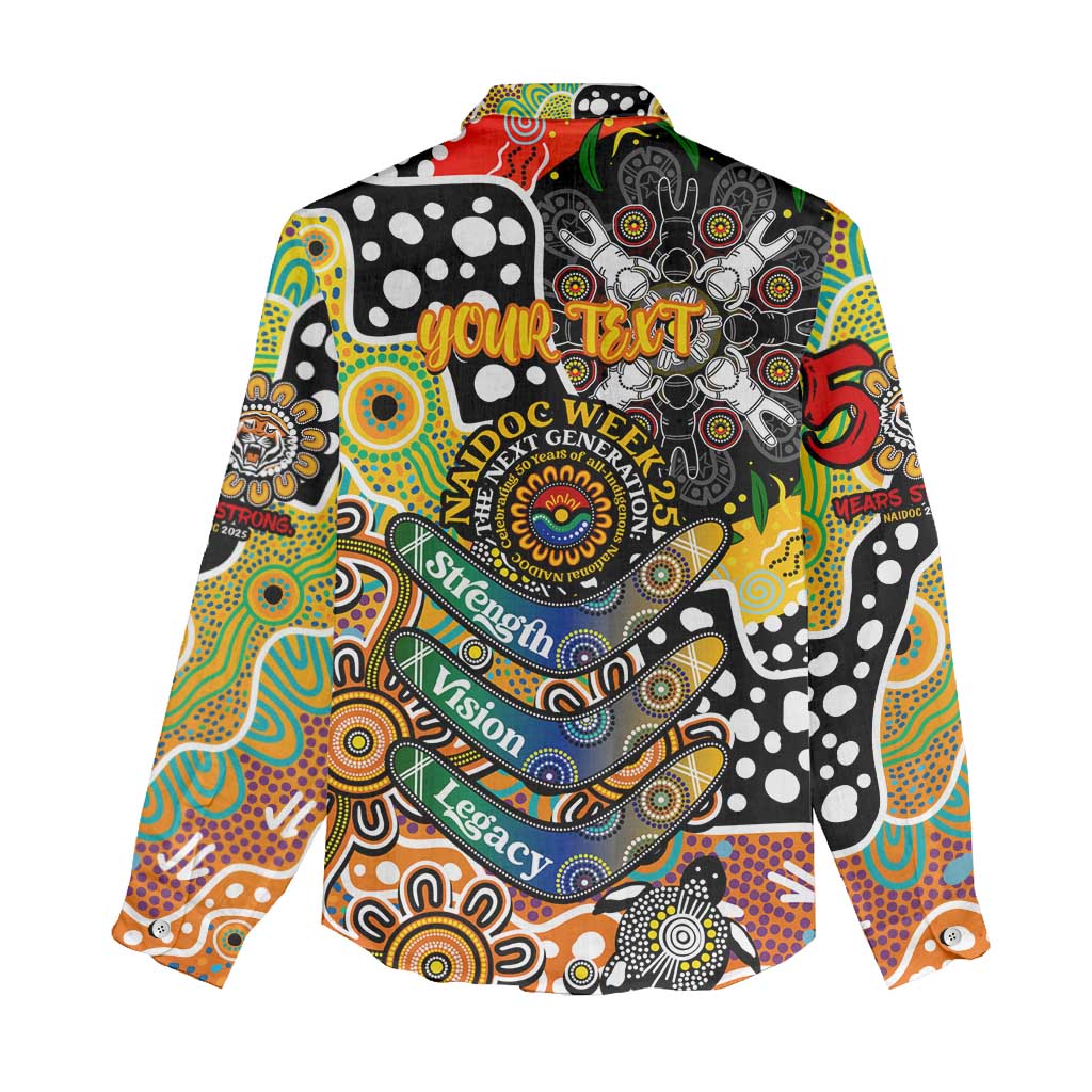 Personalised Tigers NRL Celebrating 50 Years of Naidoc Women Casual Shirt NAIDOC Week 2025 Aboriginal