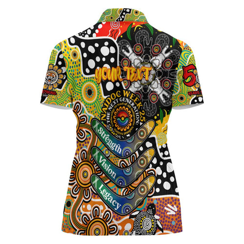 Personalised Tigers NRL Celebrating 50 Years of Naidoc Women Polo Shirt NAIDOC Week 2025 Aboriginal