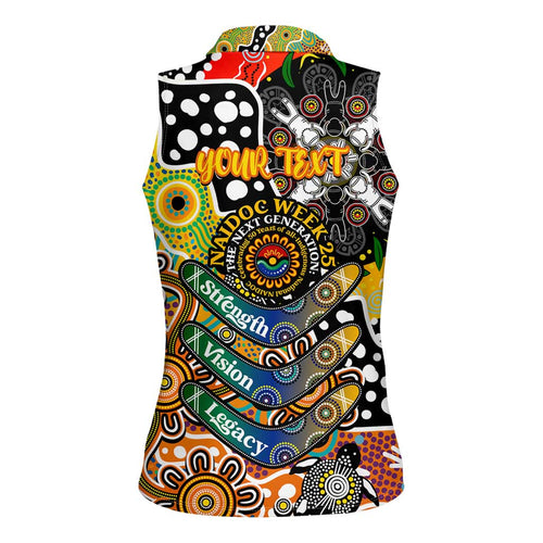 Personalised Tigers NRL Celebrating 50 Years of Naidoc Women Sleeveless Polo Shirt NAIDOC Week 2025 Aboriginal