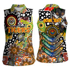 Personalised Tigers NRL Celebrating 50 Years of Naidoc Women Sleeveless Polo Shirt NAIDOC Week 2025 Aboriginal