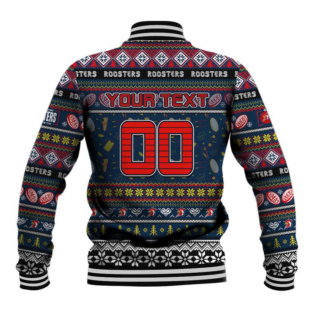 Personalized Roosters Rugby Xmas Baseball Jacket Australia NRL Mascot