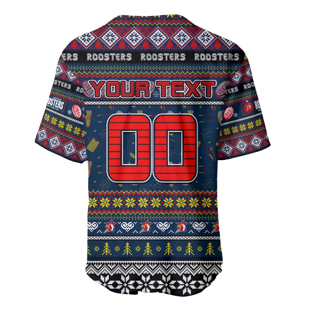 Personalized Roosters Rugby Xmas Baseball Jersey Australia NRL Mascot