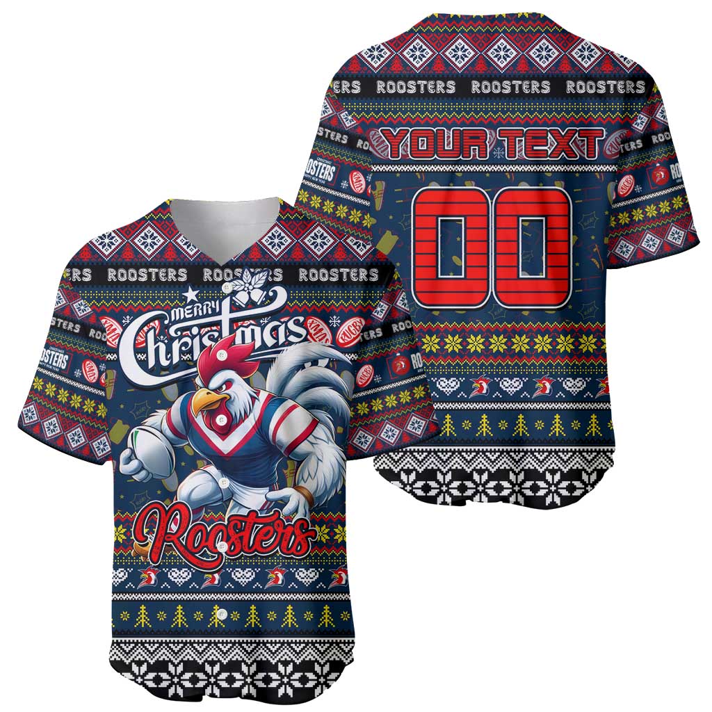 Personalized Roosters Rugby Xmas Baseball Jersey Australia NRL Mascot