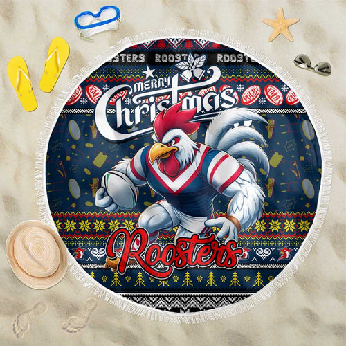Roosters Rugby Xmas Beach Blanket Australia NRL Mascot