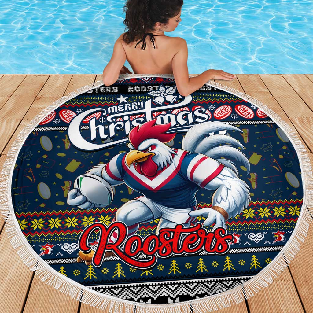 Roosters Rugby Xmas Beach Blanket Australia NRL Mascot