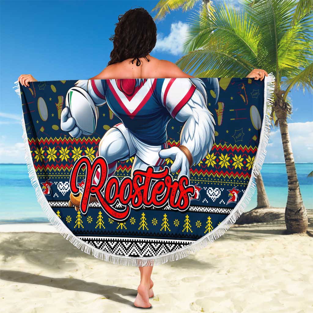 Roosters Rugby Xmas Beach Blanket Australia NRL Mascot