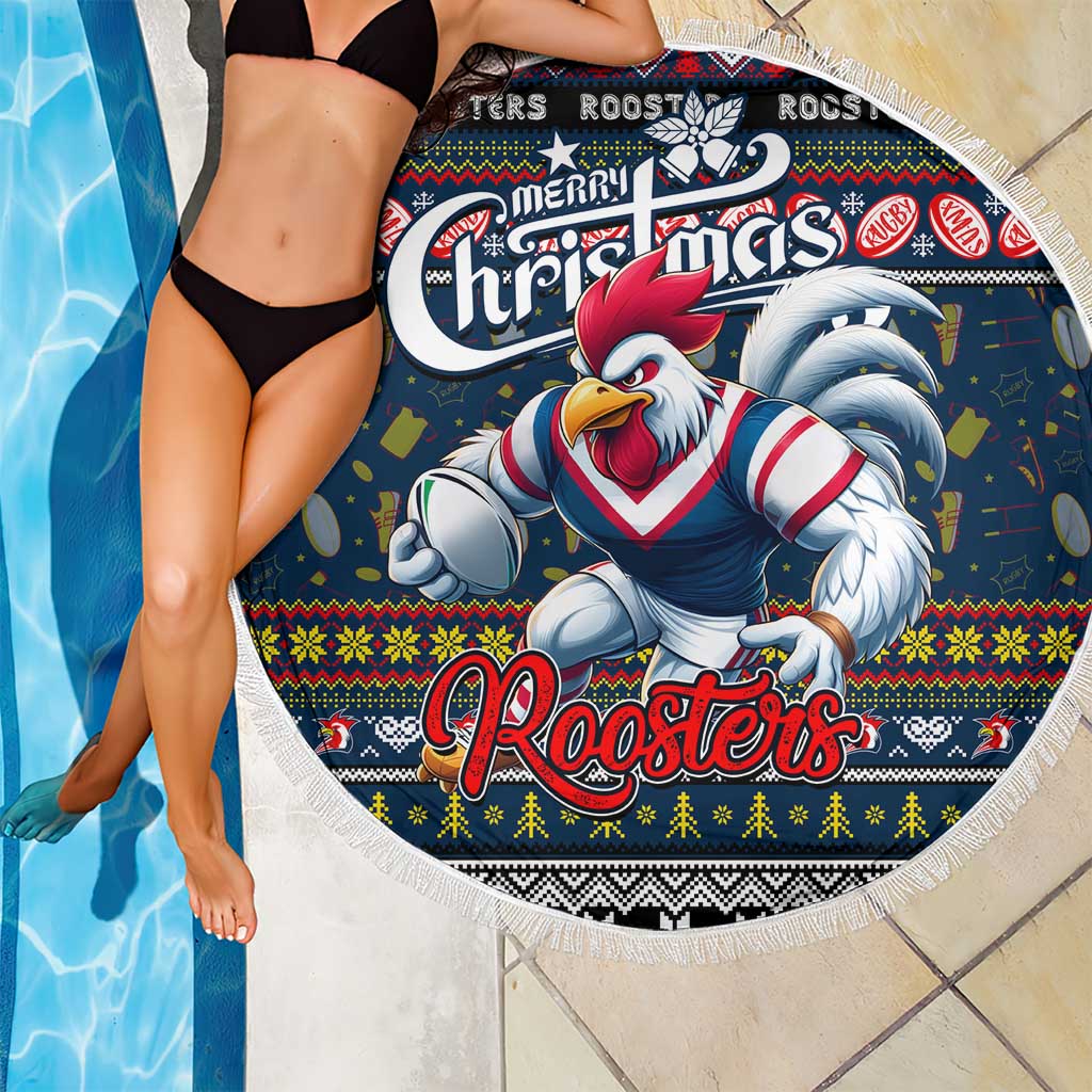 Roosters Rugby Xmas Beach Blanket Australia NRL Mascot