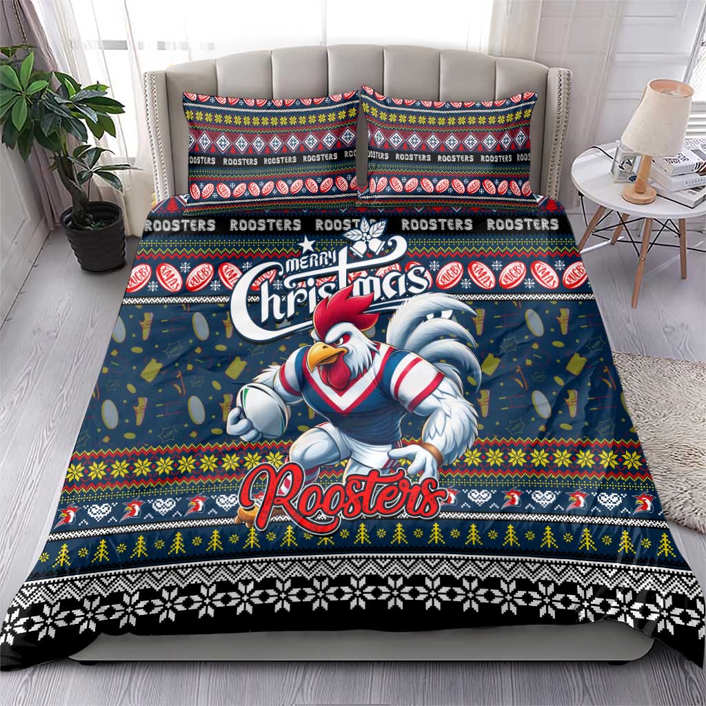 Roosters Rugby Xmas Bedding Set Australia NRL Mascot
