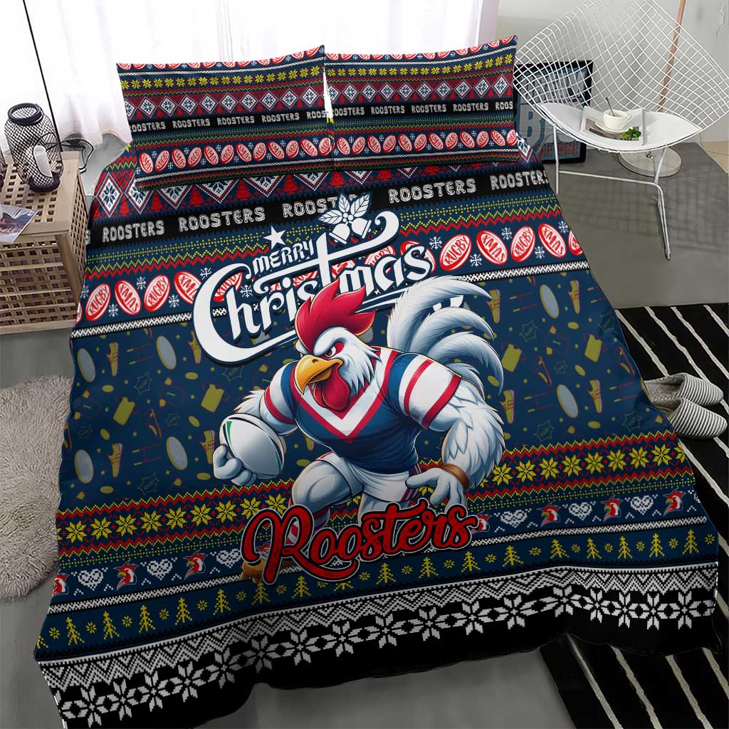 Roosters Rugby Xmas Bedding Set Australia NRL Mascot