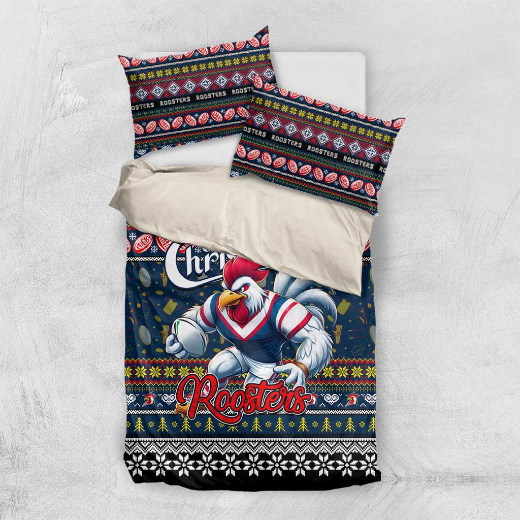 Roosters Rugby Xmas Bedding Set Australia NRL Mascot
