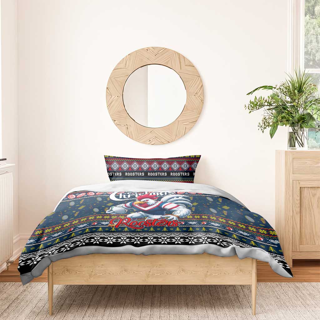 Roosters Rugby Xmas Bedding Set Australia NRL Mascot