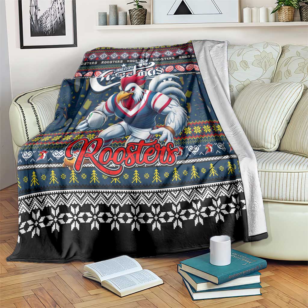 Roosters Rugby Xmas Blanket Australia NRL Mascot