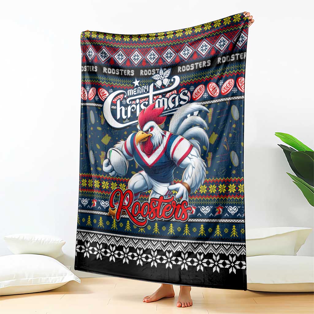 Roosters Rugby Xmas Blanket Australia NRL Mascot