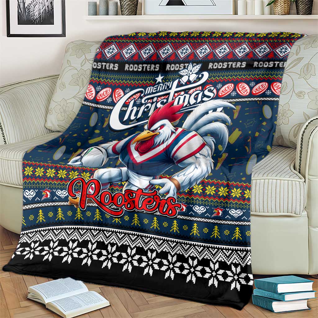 Roosters Rugby Xmas Blanket Australia NRL Mascot
