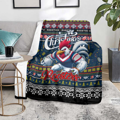 Roosters Rugby Xmas Blanket Australia NRL Mascot