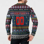 Personalized Roosters Rugby Xmas Button Sweatshirt Australia NRL Mascot