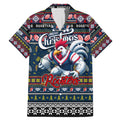 Personalized Roosters Rugby Xmas Family Matching Mermaid Dress and Hawaiian Shirt Australia NRL Mascot