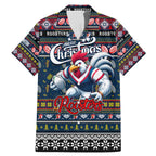 Personalized Roosters Rugby Xmas Family Matching Mermaid Dress and Hawaiian Shirt Australia NRL Mascot
