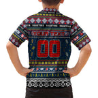 Personalized Roosters Rugby Xmas Family Matching Off Shoulder Short Dress and Hawaiian Shirt Australia NRL Mascot