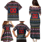 Personalized Roosters Rugby Xmas Family Matching Puletasi and Hawaiian Shirt Australia NRL Mascot
