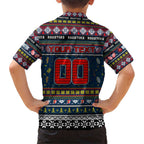 Personalized Roosters Rugby Xmas Family Matching Short Sleeve Bodycon Dress and Hawaiian Shirt Australia NRL Mascot