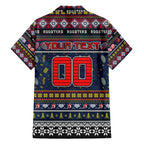 Personalized Roosters Rugby Xmas Family Matching Tank Maxi Dress and Hawaiian Shirt Australia NRL Mascot