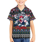 Personalized Roosters Rugby Xmas Hawaiian Shirt Australia NRL Mascot