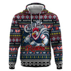 Personalized Roosters Rugby Xmas Hoodie Australia NRL Mascot