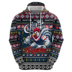 Personalized Roosters Rugby Xmas Hoodie Australia NRL Mascot