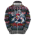 Personalized Roosters Rugby Xmas Hoodie Australia NRL Mascot