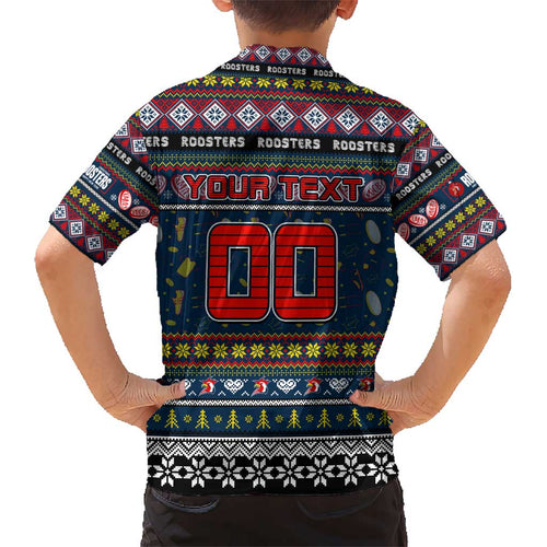 Personalized Roosters Rugby Xmas Kid Hawaiian Shirt Australia NRL Mascot