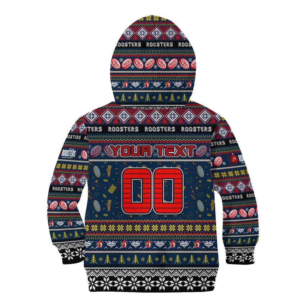 Personalized Roosters Rugby Xmas Kid Hoodie Australia NRL Mascot