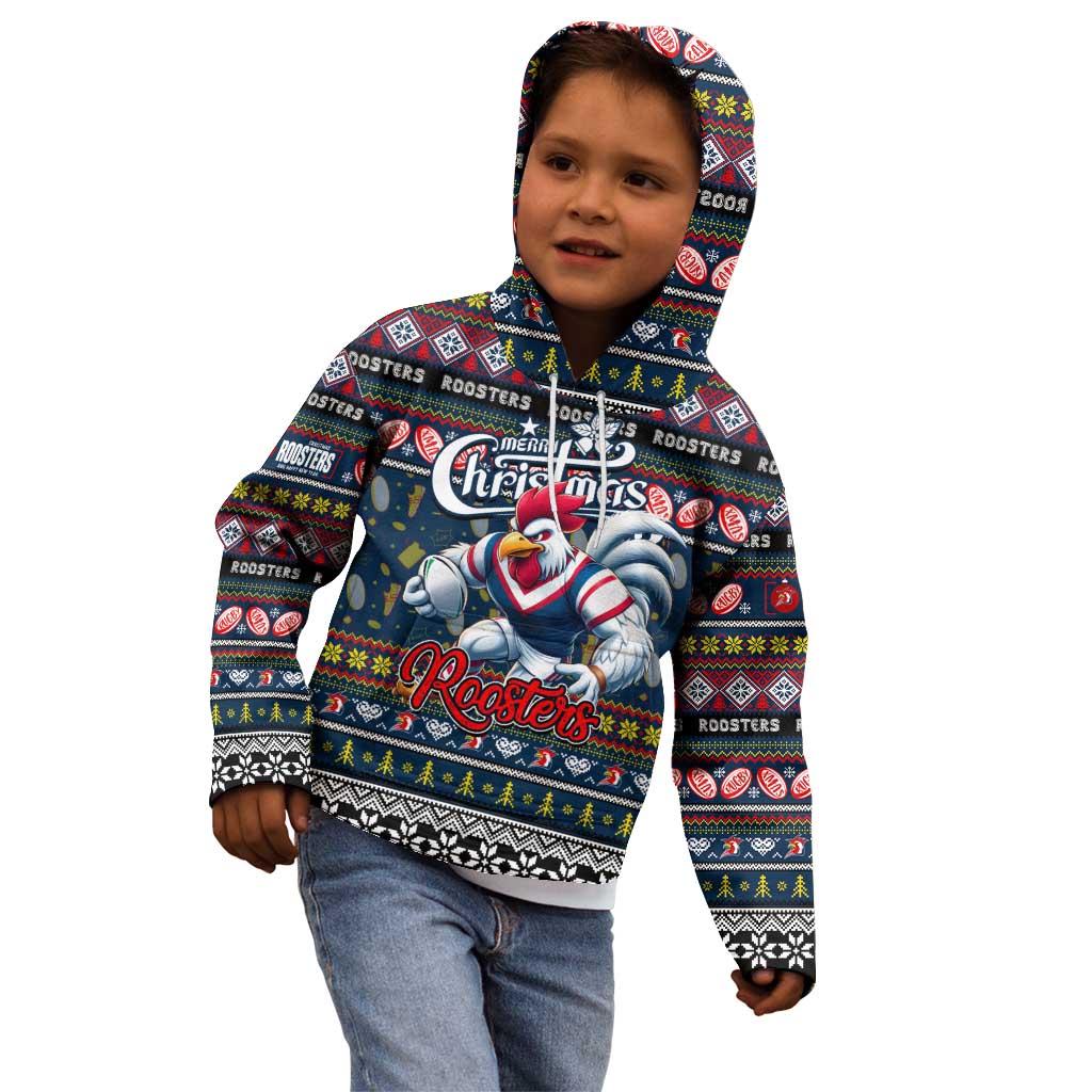 Personalized Roosters Rugby Xmas Kid Hoodie Australia NRL Mascot