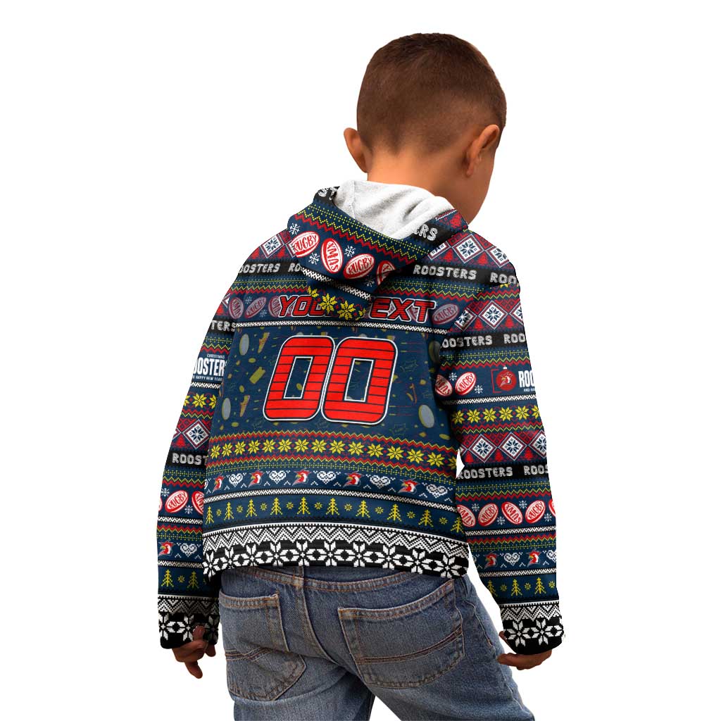 Personalized Roosters Rugby Xmas Kid Hoodie Australia NRL Mascot