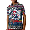Personalized Roosters Rugby Xmas Kid Polo Shirt Australia NRL Mascot