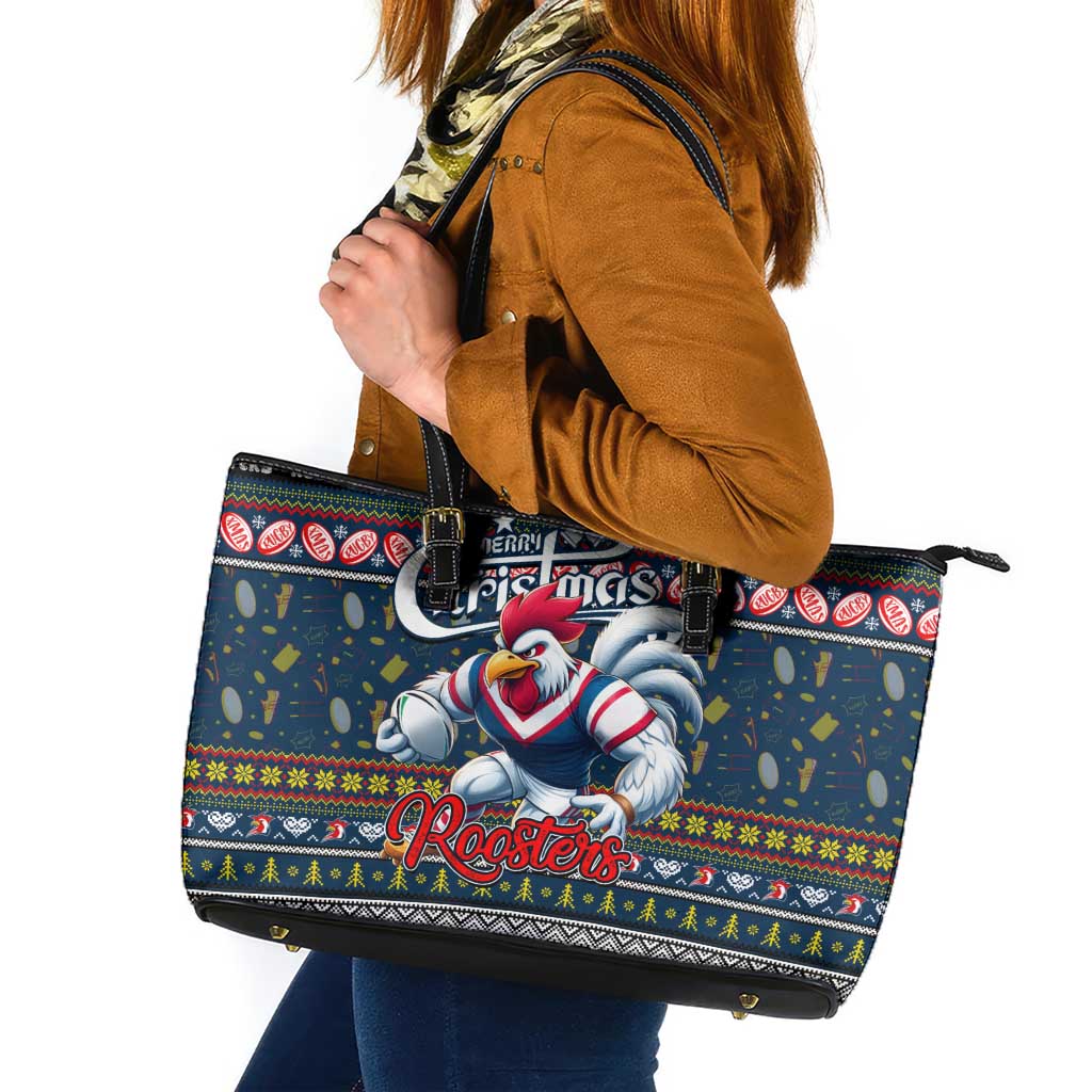 Roosters Rugby Xmas Leather Tote Bag Australia NRL Mascot