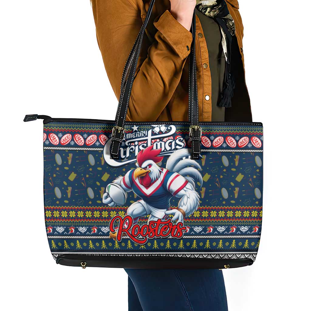 Roosters Rugby Xmas Leather Tote Bag Australia NRL Mascot