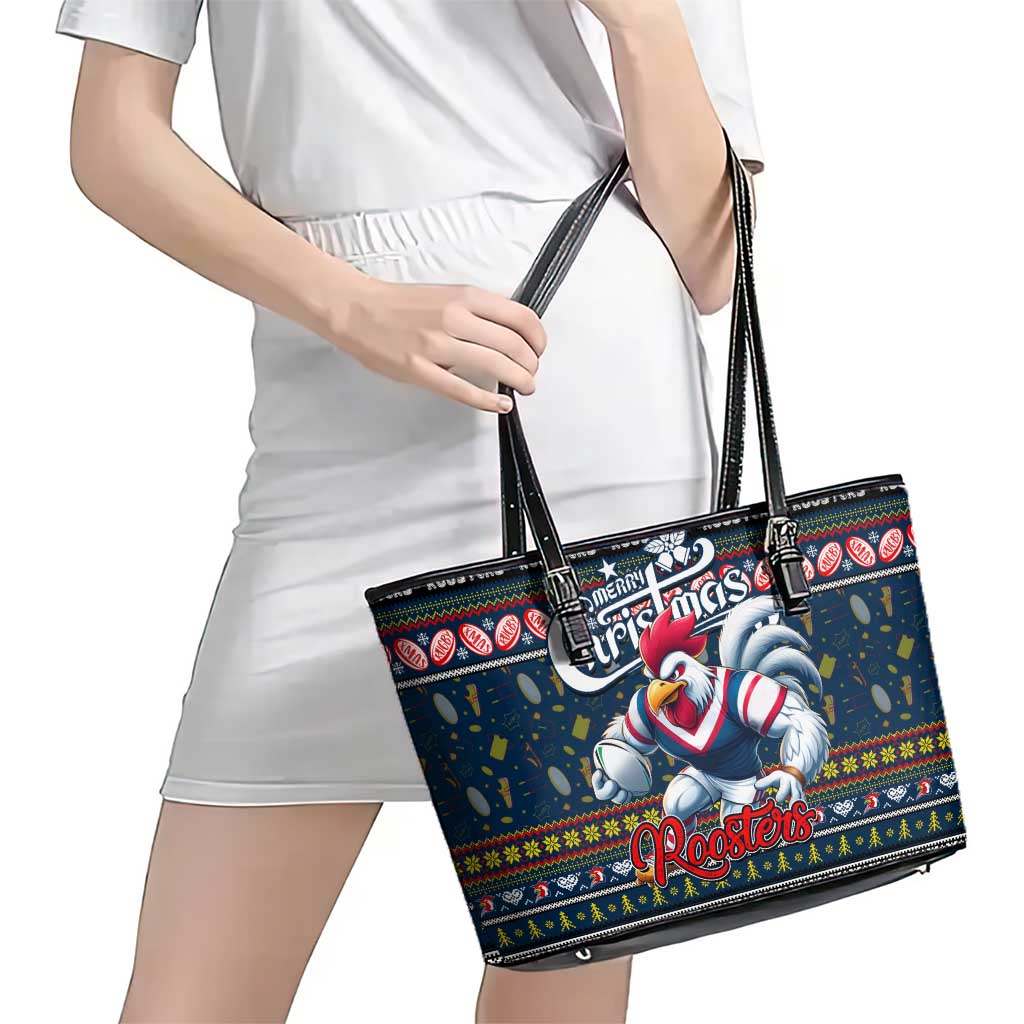 Roosters Rugby Xmas Leather Tote Bag Australia NRL Mascot